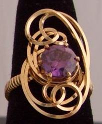Amethyst wire Wrapped Ring